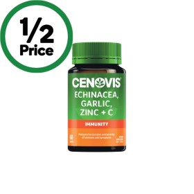 Cenovis+Echinacea%2C+Garlic%2C+Zinc+%2B+C+Tablets+Pk+60%7E