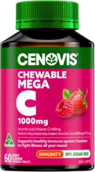 Cenovis+Chewable+Mega+C+1000mg+Berry+Flavour+60+Tablets
