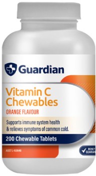 Guardian+Vitamin+C+Chewables+Orange+Flavour+200+Tablets