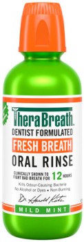 NEW-TheraBreath-Oral-Rinse-Liquid-Mild-Mint-473mL on sale