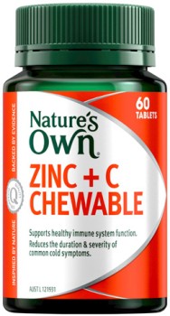 Natures-Own-Zinc-C-Chewable-60-Tablets on sale
