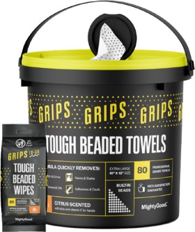 Grips+To-Go+Beaded+Wipes+80+Tub