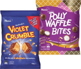 Violet-Crumble-120150g-or-Polly-Waffle-Bites-125g-Share-Pack-Selected-Varieties on sale