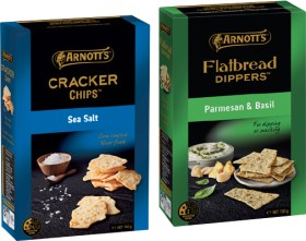 Arnotts-Cracker-Sourdough-Crisps-150g-or-Flatbread-Dippers-130g-Selected-Varieties on sale