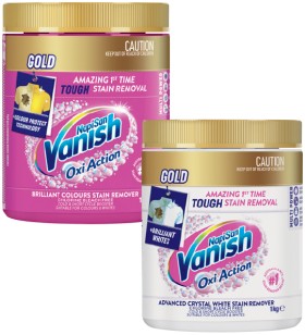 Vanish-NapiSan-Gold-Oxi-Action-Stain-Remover-1kg-Selected-Varieties on sale