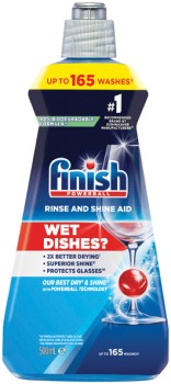 Finish-Rinse-Shine-Aid-Dishwashing-Liquid-500mL-or-Dishwasher-Cleaner-Tabs-3-Pack-Selected-Varieties on sale