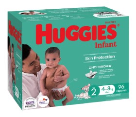 Huggies-Infant-Nappies-96-Pack-or-Newborn-Nappies-108-Pack on sale