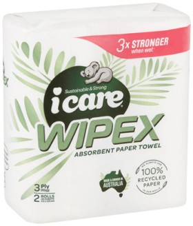 Icare-Wipex-100-Recycled-Paper-Towel-3-Ply-2-Pack on sale