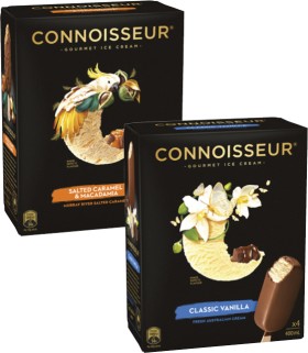 Connoisseur-Ice-Cream-Sticks-4-Pack-6-Pack-360mL-400mL on sale