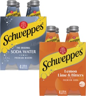 Schweppes+Mixers%2C+Soft+Drink+or+Mineral+Water+4x300mL