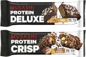 Musashi+Crisp+or+Deluxe+Protein+Bar+60g