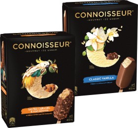 Connoisseur-Gourmet-Ice-Cream-4-Pack-or-Mini-6-Pack-Selected-Varieties on sale