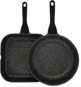 The-Cooks-Collective-Classic-28cm-Grill-and-26cm-Frypan-Set on sale