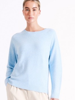 Vero-Moda-Doffy-Long-Sleeve-0-Neck-Blouse-Blue on sale