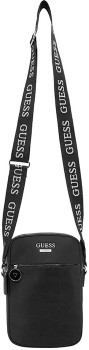 Guess-Madix-Phone-Crossbody-Bag-Black-Nylon on sale