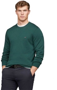 Tommy+Hilfiger+Essential+Cotton+Crew+Neck+Knit+-+Green