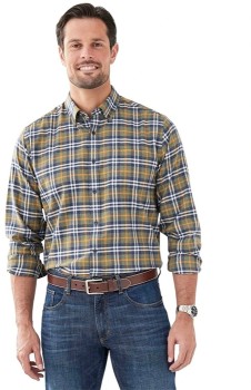 Gazman+Brushed+Herringbone+Check+Long+Sleeve+Shirt