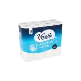 Vevelle+Luxury+Soft+3+Ply+Toilet+Tissue+180+Sheets+Pk+24