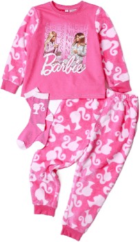 Barbie-Fleece-PJ-Set-with-Socks on sale