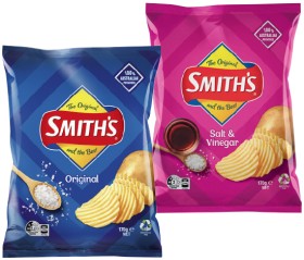 Smith%26rsquo%3Bs+Crinkle+Cut+Chips+150%E2%80%91170g+or+Thinly+Cut+Chips+175g+Selected+Varieties