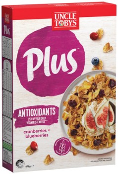 Uncle-Tobys-Plus-Cereal-620705g-or-Natural-Style-Swiss-Blend-Muesli-1kg-Selected-Varieties on sale