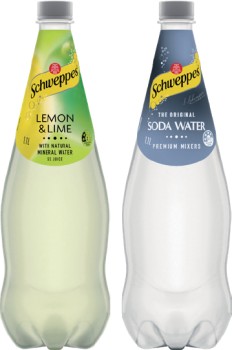 Schweppes-Mixers-Natural-Mineral-Water-or-Soft-Drink-11-Litre-Selected-Varieties on sale