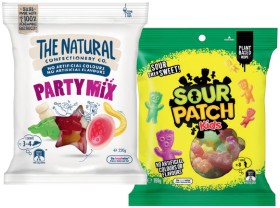 The-Natural-Confectionery-Co-130230g-Sour-Patch-Kids-Bag-190g-or-Pascall-Lollies-150300g-Selected-Varieties on sale