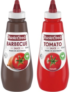 MasterFoods+Tomato+or+Barbecue+Sauce+475%E2%80%91500mL+Selected+Varieties