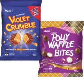 Violet-Crumble-120150g-or-Polly-Waffle-Bites-125g-Share-Pack-Selected-Varieties on sale