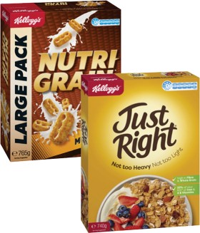 Kelloggs-Nutri-Grain-765g-or-Just-Right-Cereal-740g on sale