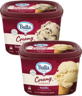 Bulla-Creamy-Classics-Ice-Cream-Tub-2-Litre on sale
