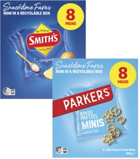Smiths-Crinkle-Cut-Chips-or-Parkers-Pretzels-8-Pack-152g-200g on sale