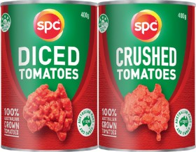 SPC-Diced-or-Crushed-Tomatoes-400-410g-Selected-Varieties on sale