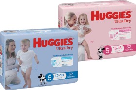 Huggies-Ultra-Dry-Newborn-or-Infant-Nappies-3054-Pack-Selected-Varieties on sale