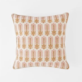 Aarvi+Wood+Block+Cushion+-+Ochre