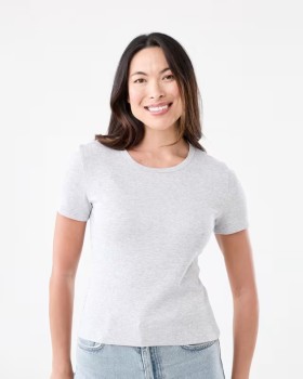 Short-Sleeve-Rib-Crew-Neck-T-Shirt on sale