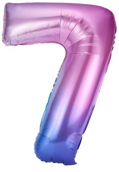 Giant+Number+7+Foil+Balloon+-+Multi