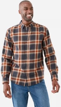 Long+Sleeve+Brushed+Check+Shirt