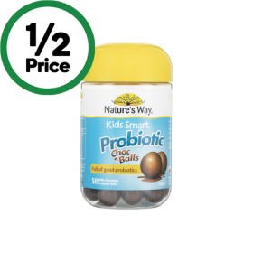 Natures-Way-Kids-Smart-Probiotic-Choc-Balls-Pk-50 on sale