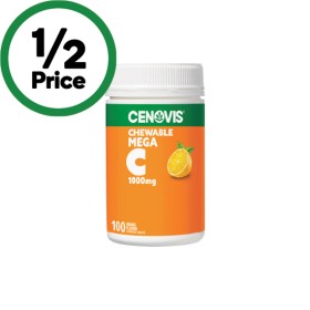 Cenovis-Mega-C-1000mg-Chewable-Tablets-Pk-100 on sale