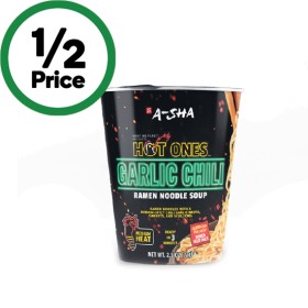 A-Sha-Hot-Ones-Noodle-Cup-72g on sale