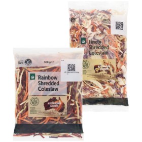 Woolworths-Finely-Shredded-Coleslaw-300g-Pack-or-Woolworths-Rainbow-Shredded-Coleslaw-300g-Pack on sale