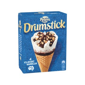 Peters-Drumstick-Ice-Cream-475-480ml-Pk-4-6-Excludes-Plant-Based-From-the-Freezer on sale