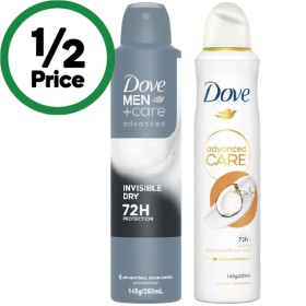 Dove-Aerosol-Deodorant-72H-250ml on sale