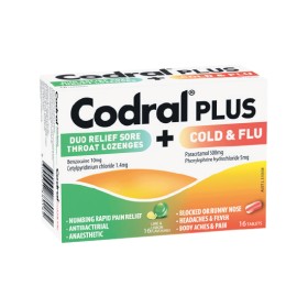 Codral-Plus-Cold-Flu-Tablets-Sore-Throat-Lozenges-Pk-32 on sale