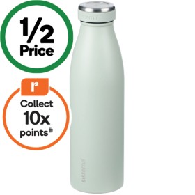 Sistema-Stainless-Steel-Water-Drink-Bottle-500ml-Assorted on sale