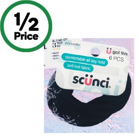 Scunci-Ponytailer-Black-Knit-Pk-6 on sale