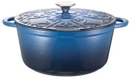 The+Cooks+Collective+Fleur+De+Lis+Casserole+26cm+-+Navy
