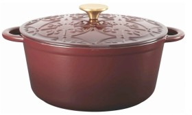 The+Cooks+Collective+Fleur+De+Lis+Casserole+26cm+-+Burgundy