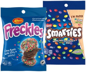 Allen%26rsquo%3Bs+Freckles%2C+Nestl%26eacute%3B+Smarties+or+Jaffas+Share+Pack+160g